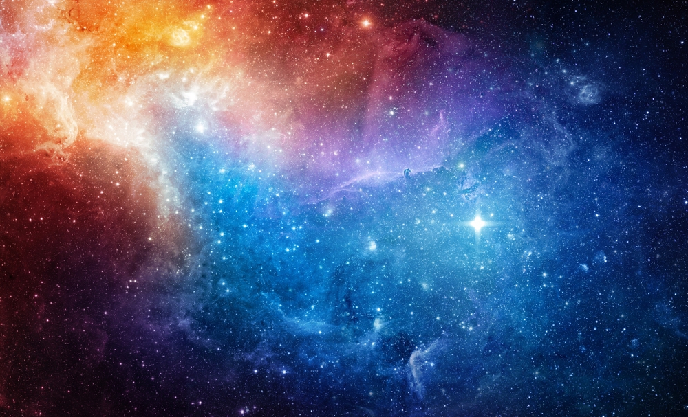 Space scene with stars in the galaxy. Panorama. Universe filled with stars, nebula and galaxy,. Elements of this image furnished by NASA