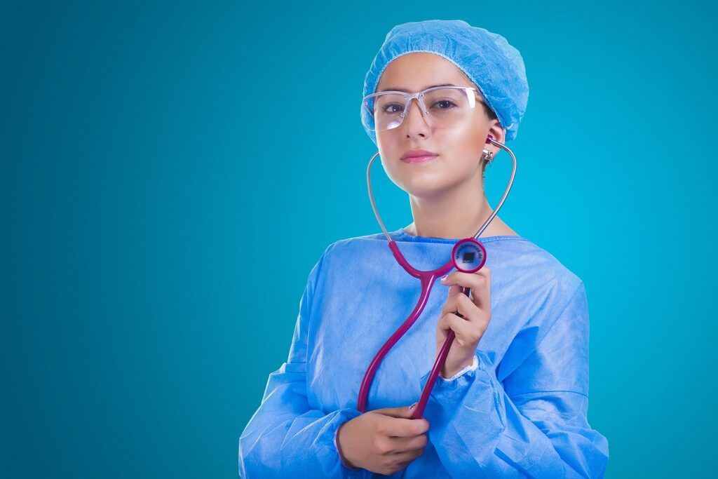 doctor giving check up