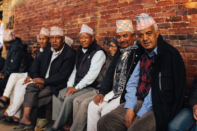 group of old retirees