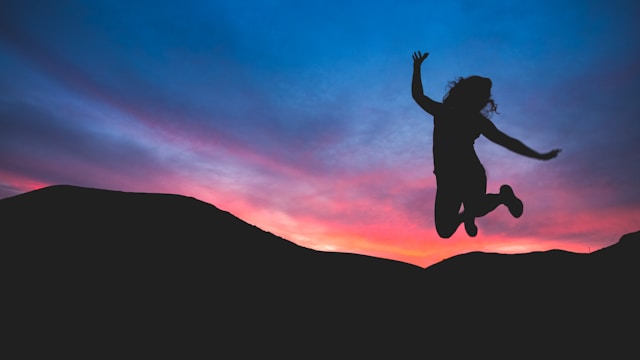 a mother jumping 