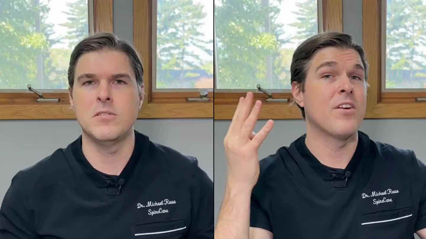 Dr. Michel Rowe on TikTok demonstrating how to technique to relieve a headache