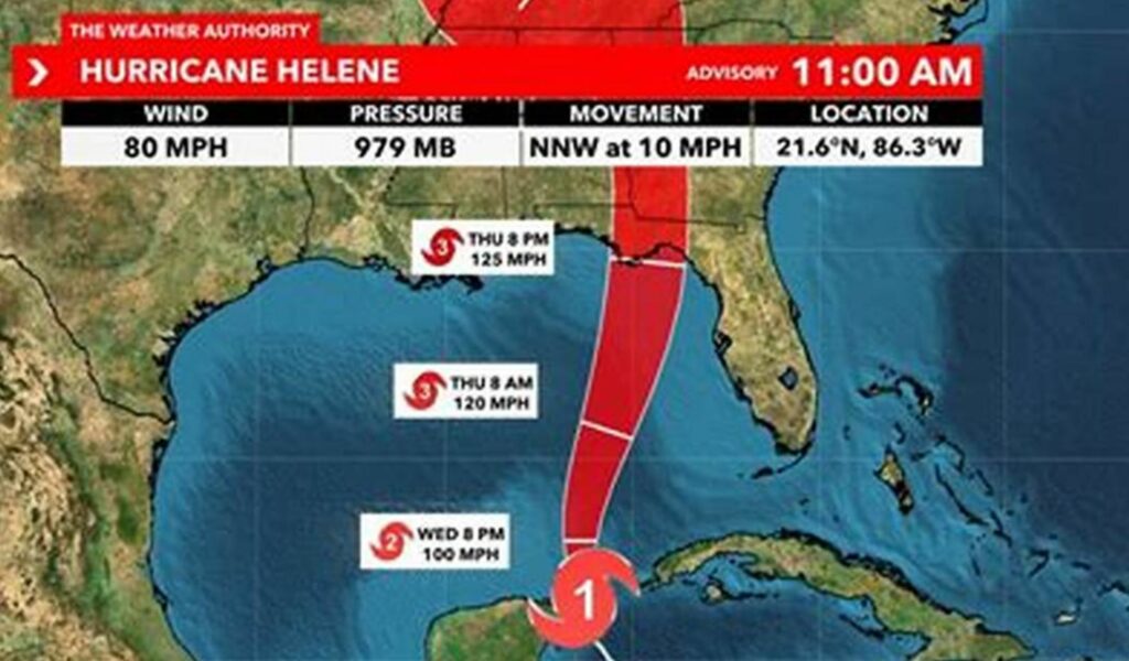 Hurricane Helene over Florida. 