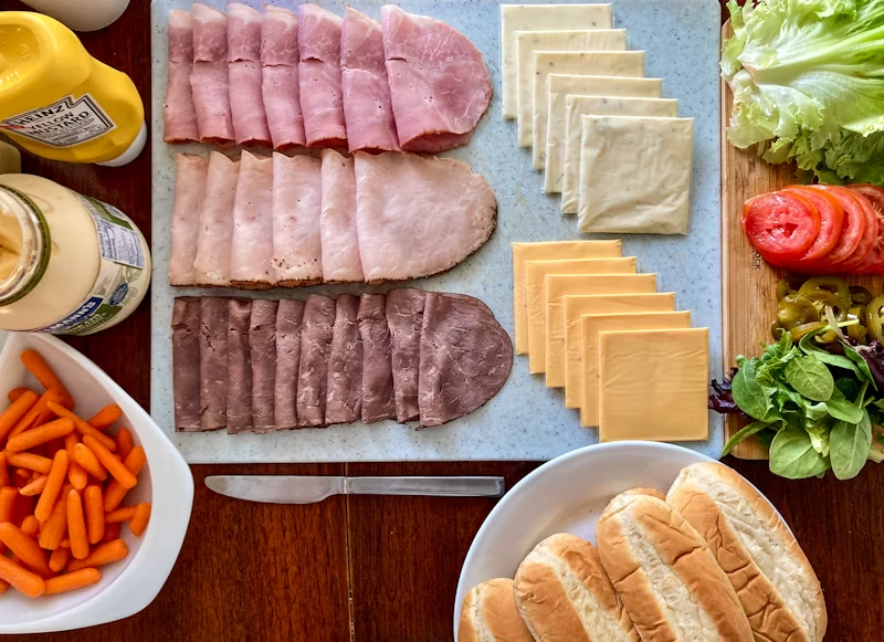 lunch meats and cheeses for a platter