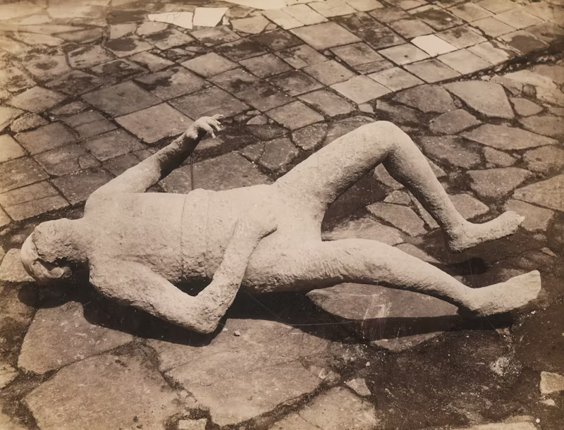 petrified cast of a body