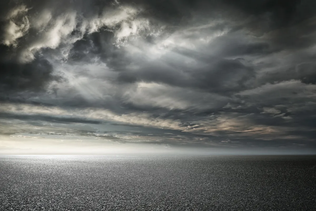 A sea of asphalt under a grey sky