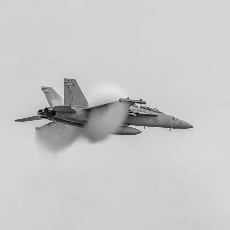 military aircraft breaking the sound barrier