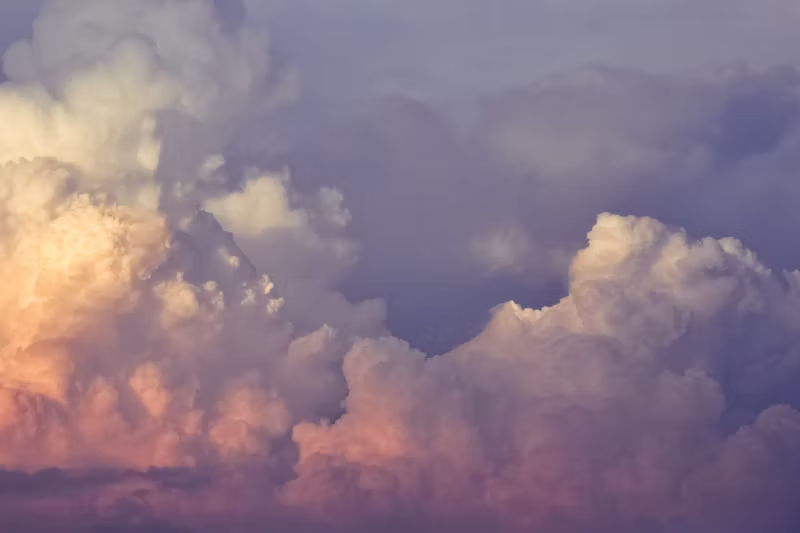 The sky's beautiful sunset clouds