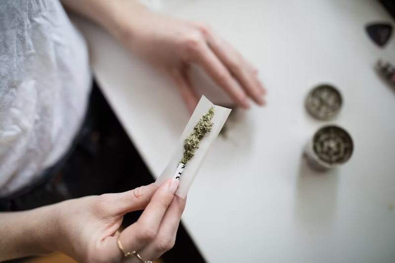 Someone about to use cannabis