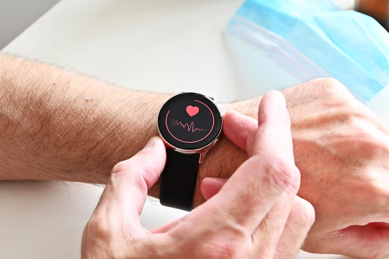 wearable smartwatch displaying heart health
