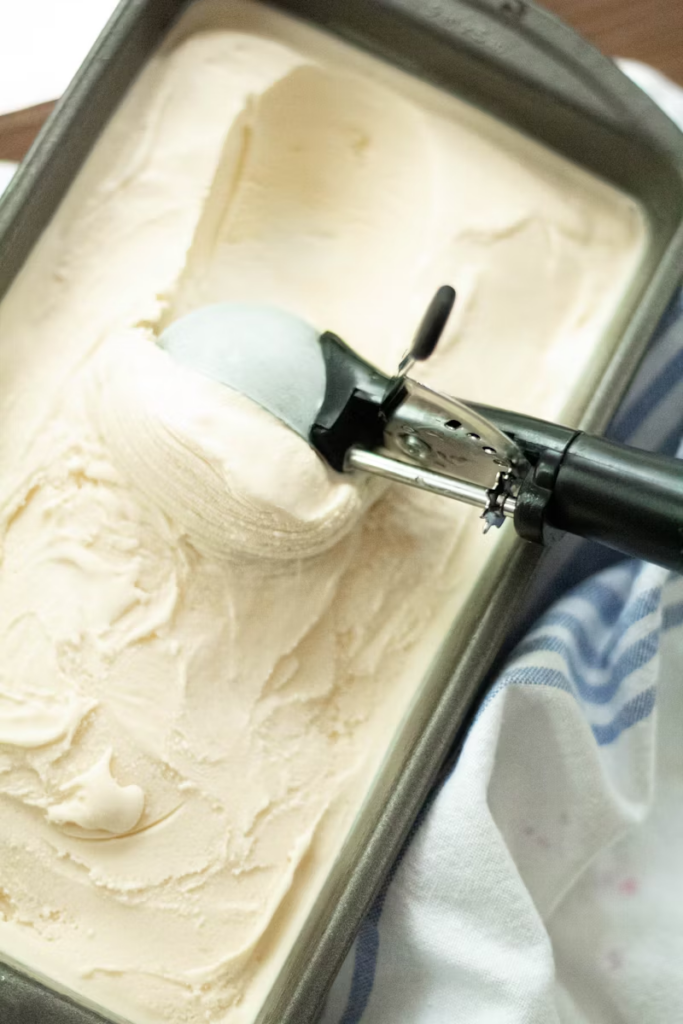 ice cream being scooped