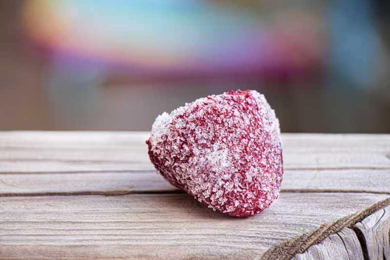 a freezer burnt strawberry