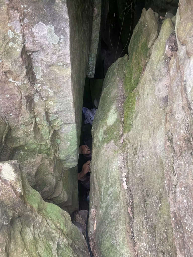 While hiking in the serene Hunter Valley, the woman accidentally dropped her iPhone into a narrow gap between two enormous rocks.
