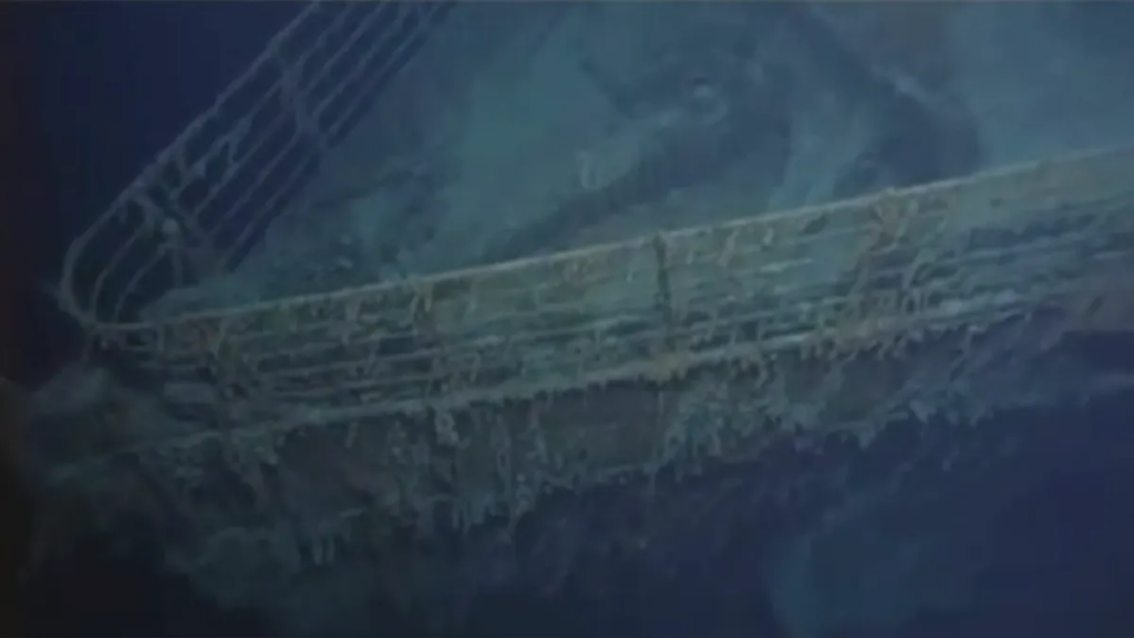 The Titanic's bow, seen in 2004.

