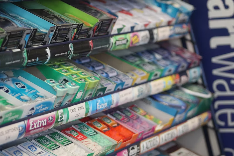 a large array of gum available to buy