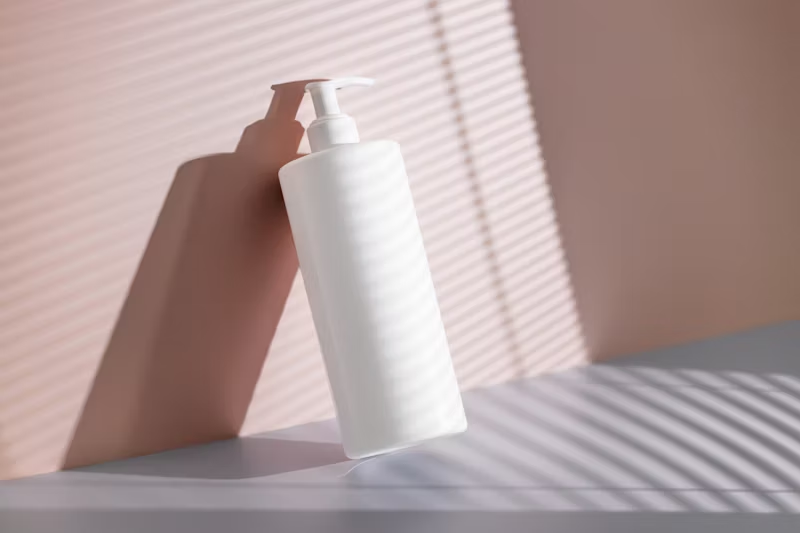 unmarked shampoo bottle
