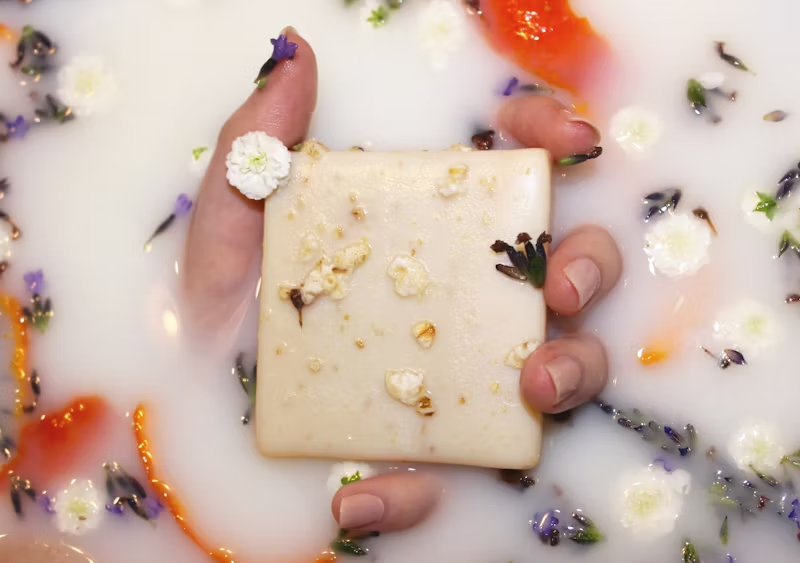 a flowery-scented bar of soap
