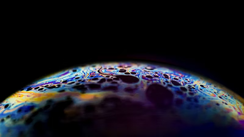 soap bubble with an oily design