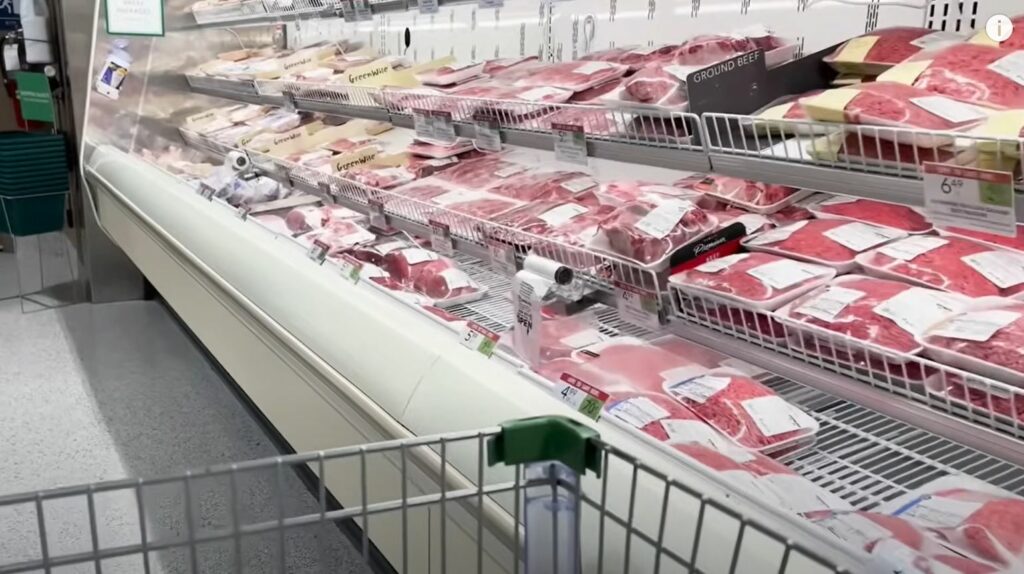 The meat department at the grocery store.