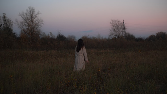 woman in a field
