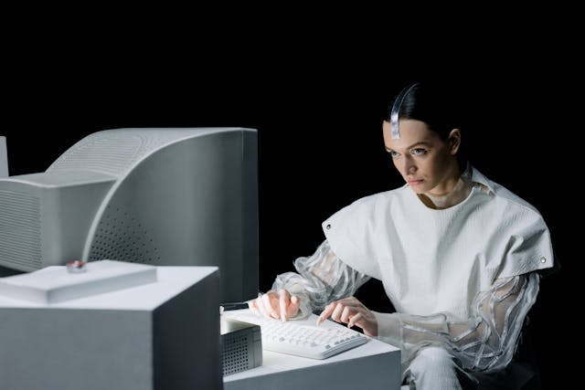 woman working at computer