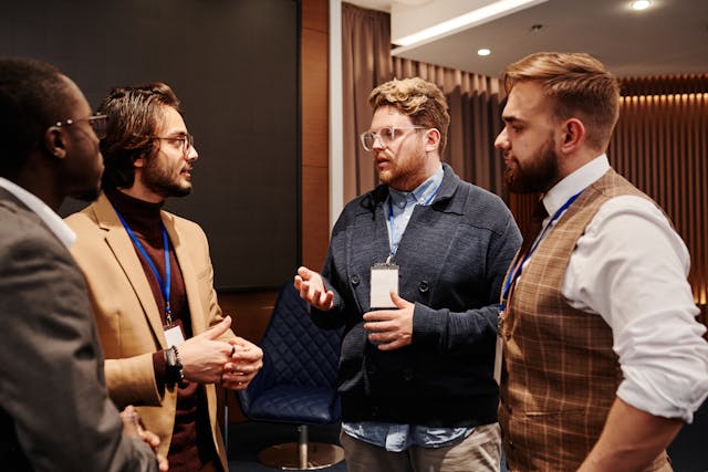 men talking