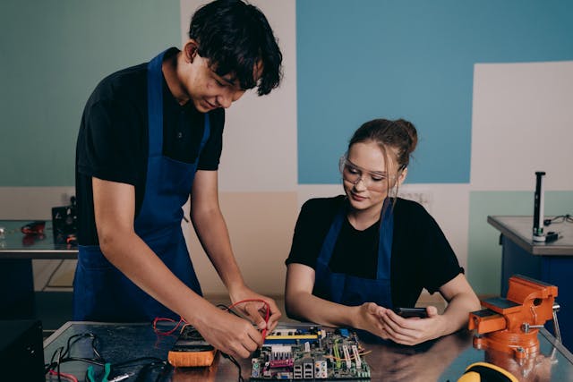 man working on circuit