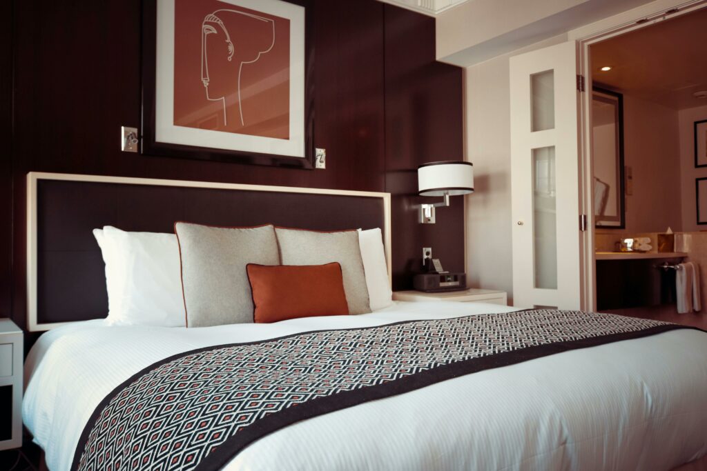 bedroom in a hotel