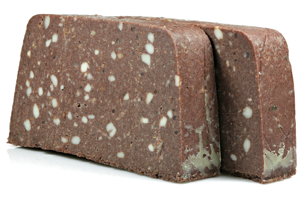 German Panhas (scrapple) isolated on white background