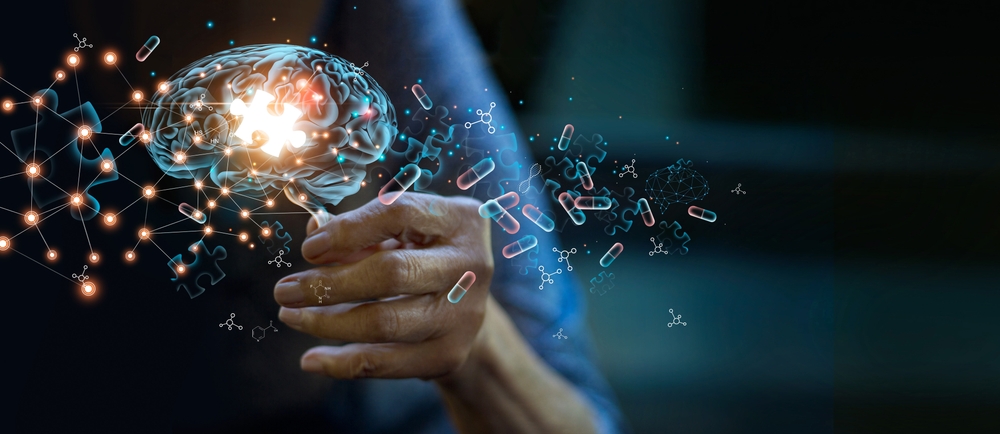 Alzheimer's disease concept, Elderly woman holding brain symbol of missing jigsaw puzzle, World Alzheimer's, World mental health, Memory loss, Dementia, Parkinson disease.

