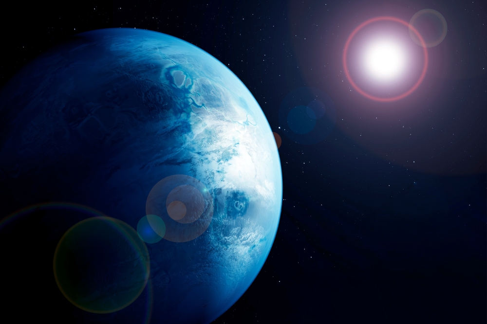 An exoplanet similar to Earth. Elements of this image furnished by NASA