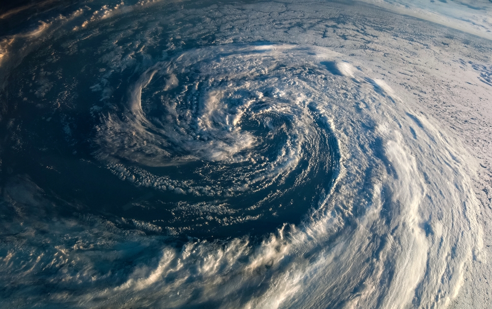 Super Typhoon, tropical storm, cyclone, hurricane, tornado, over ocean. Weather background. Typhoon, storm, windstorm, superstorm, gale moves to the ground. Elements of this image furnished by NASA.
