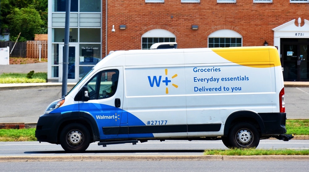 Van emblazoned with the Walmart's logo, Manassas, Virginia, USA, July 19, 2024
