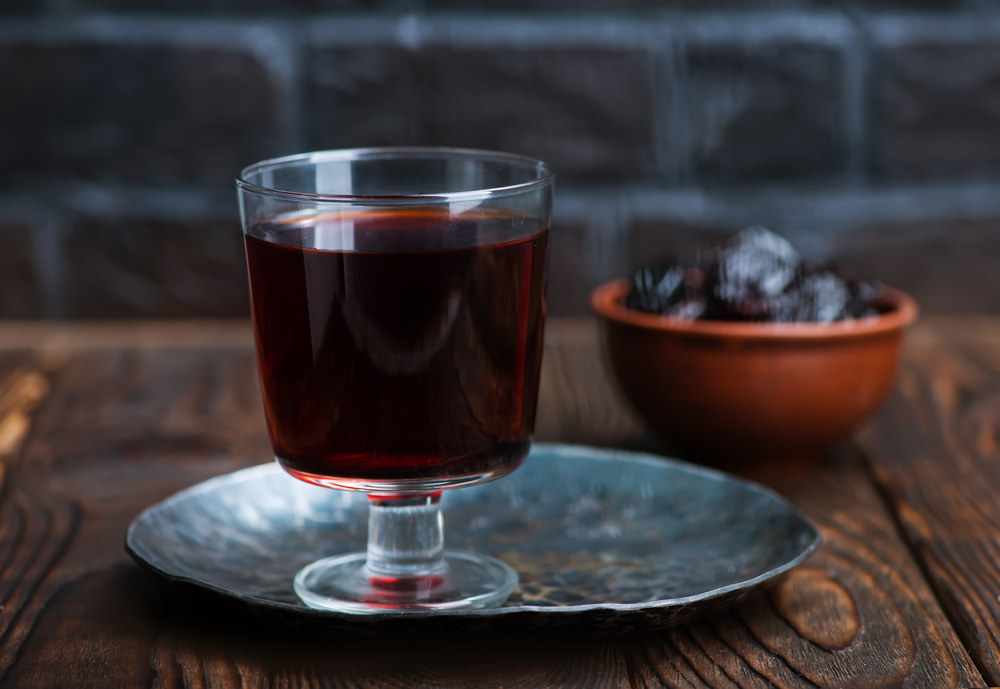drink from dry plum and plums