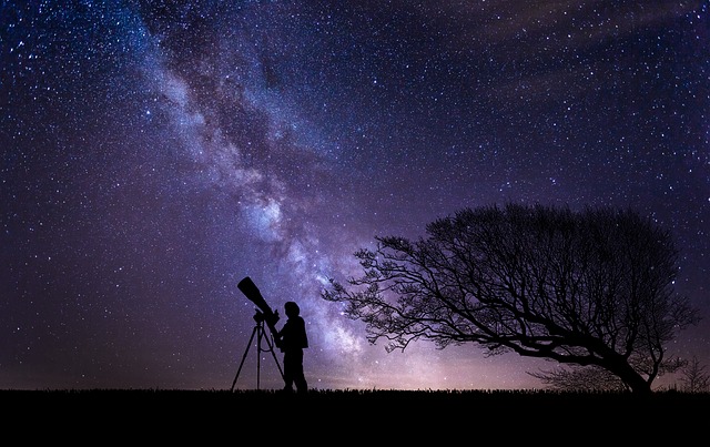 telescope and night sky