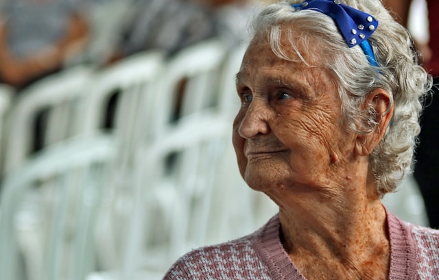 old woman smiling