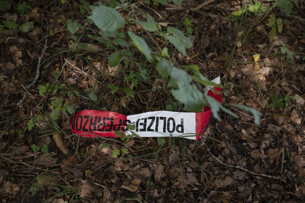 A torn police ribbon.