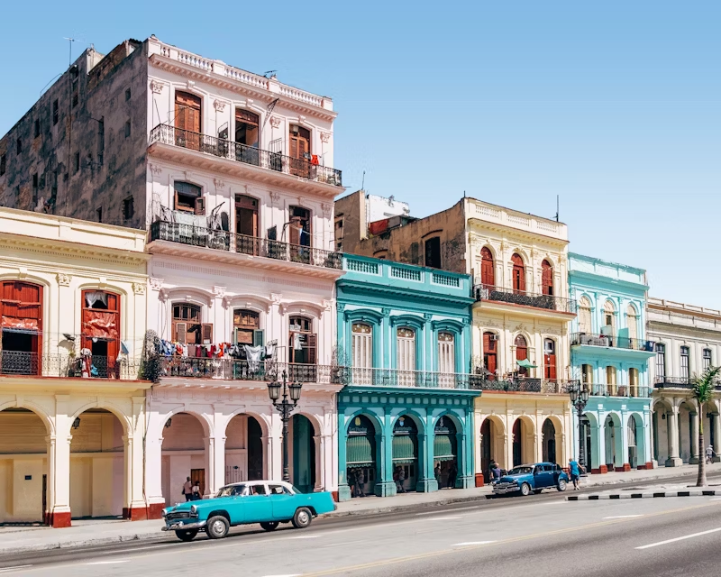 seaside buildings in Cuba