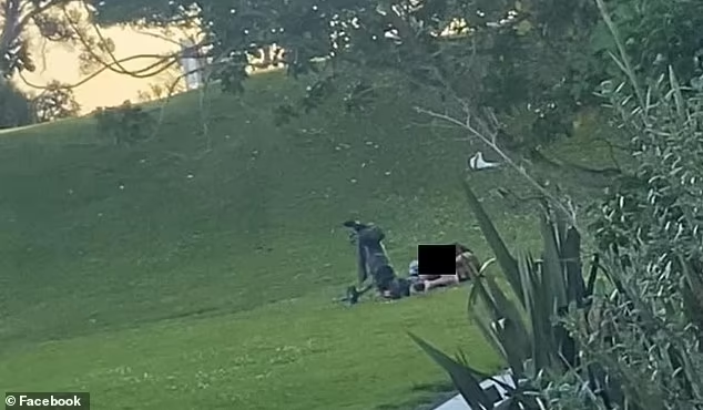 brazen couple at a golf course