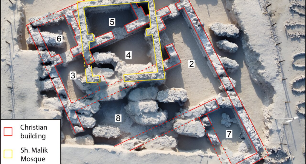 The building survived as it had a later mosque built on top of it.