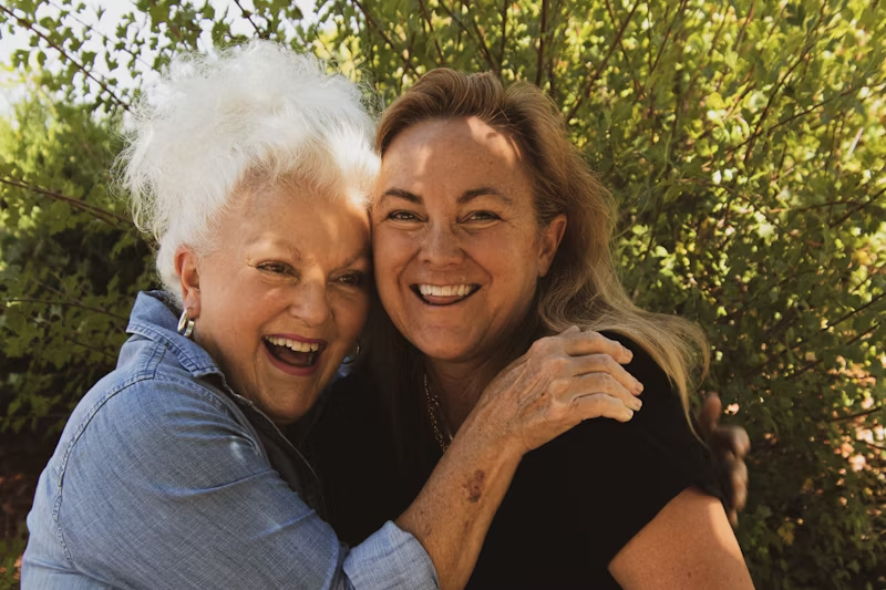 two women hugging