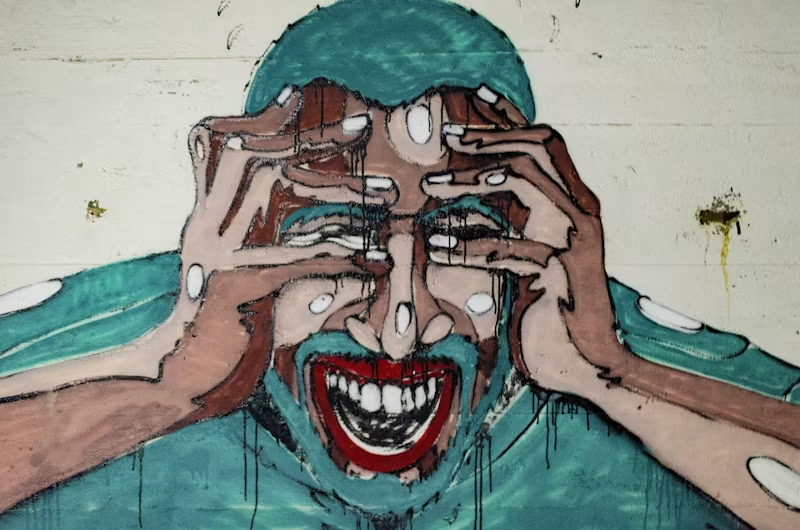painting of someone stressed out