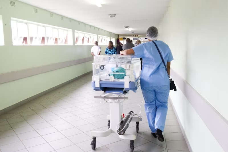 a hallway in a hospital