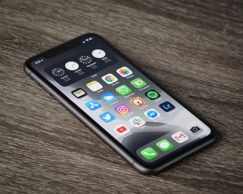 open iPhone on a table