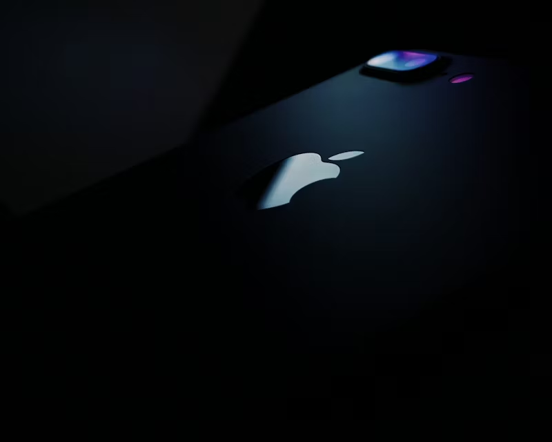 black iPhone with Apple logo showing