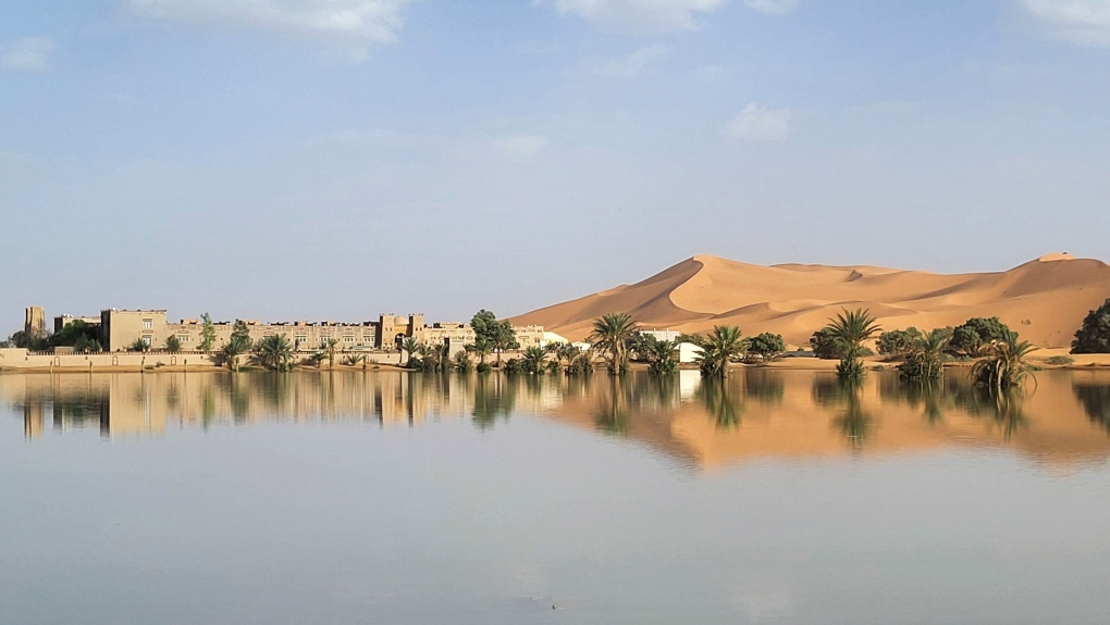 many buildings in town are now lakeside properties