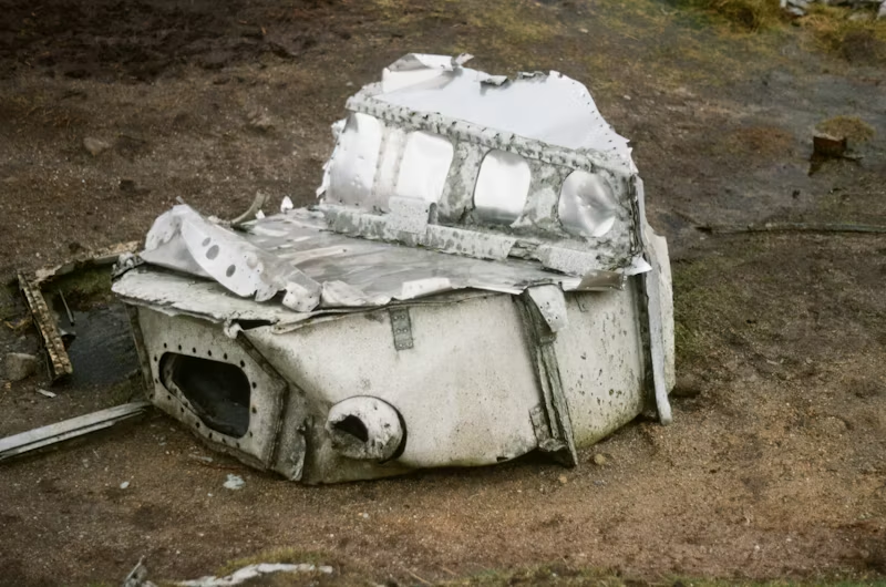 wreckage from a plane crash
