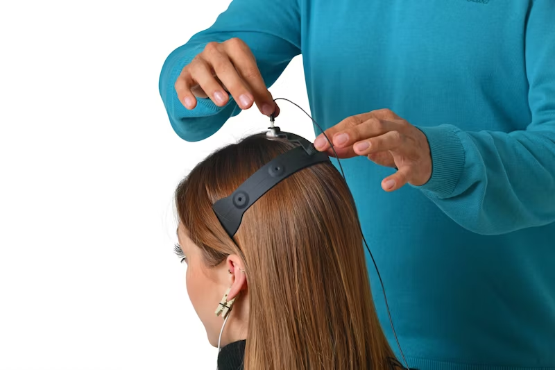 woman hooked up to electrodes