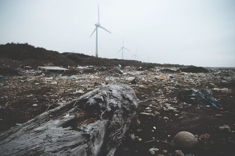 a bunch of trash on Earth