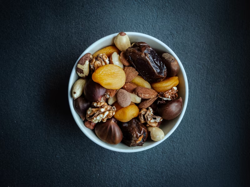 assorted nuts and dried fruits