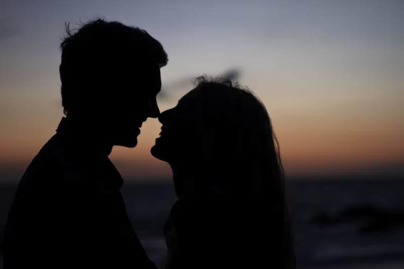 man and woman silhouette